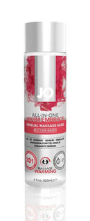 System JO Warming Massage Glide 4 Oz bottle for sensual massage and sexual intimacy with all-natural warming ingredient.