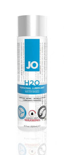 JO H2O Personal Lubricant Warming 4 oz bottle, water-based lubricant with warming sensation for enhanced intimate experiences.