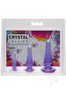 Crystal Jellies Anal Initiation Kit with three progressive sized plugs in packaging
