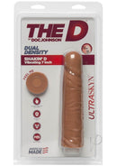 Shakin' D 7 Vibrating Caramel Dildo with Lifelike ULTRASKYN Sleeve in Packaging