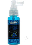 GoodHead Deep Throat Spray Blue Raspberry 2 oz bottle for pleasurable oral experiences.