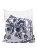 Bag of 100 black Rock Solid Donut C-Ring Refills in individual packaging