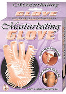 Packaging of Nasstoys of New York Masturbating Glove in Flesh featuring soft, stretchy spikes designed for enhanced pleasure.