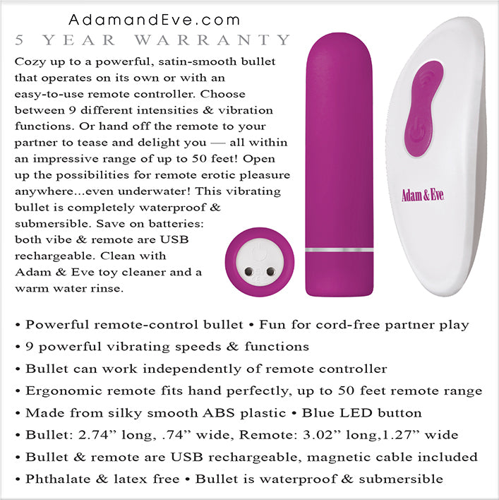 ADAM & EVE EVES RECHARGEABLE REMOTE CONTROL BULLET-2