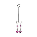 PHS INTERNATIONAL Bijoux De Cli Double Loop with Heart Charm and Fuchsia Beads at $11.99