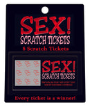 Sex Scratch Tickets game packaging with 8 tickets designed for couples to enhance intimacy and passion.