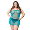 Beverly Hills Naughty Girl Naughty Girl Solid Mesh Tube Dress Turquoise Curvy Size from Beverley Hills Lingerie line at $27.99
