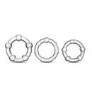 Blush Novelties Stay Hard Cock Beaded Cock Rings 3 Pc Clear at $4.99
