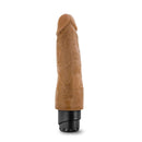 Realistic Dr. Skin Cock Vibe 14 - 8 Inches Vibrating Dildo in Mocha with lifelike texture and powerful vibrations.