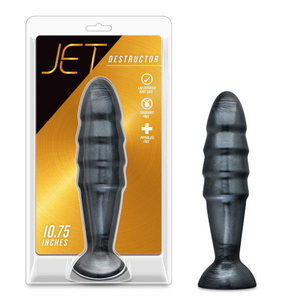 Blush Novelties Jet Destructor Carbon Metallic Black Butt Plug at $34.99