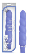 Anastasia Periwinkle Vibrator by Blush Novelties - Luxe Line, smooth satin finish, body-safe silicone, waterproof, 10 vibrating functions
