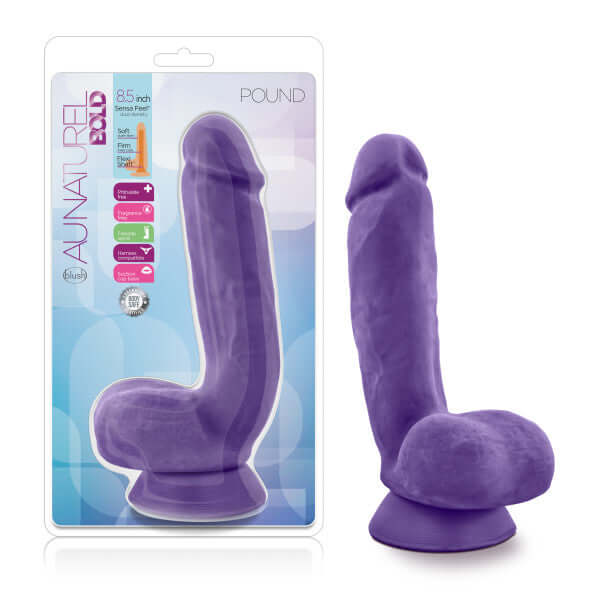 Blush Novelties Au Naturel Bold Pound 8.5 inches Realistic Dildo Purple at $34.99