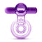 Blush Novelties Play With Me Lick It Vibrating Double Strap Cock Ring Purple at $10.99