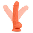 Blush Novelties Neo Elite 7.5 inches Silicone Dual Density Cock with Balls Neon Orange from Blush Novelties at $32.99