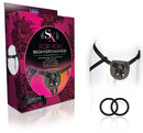 SX For You Beginner's Harness with packaging, adjustable strap-on harness, and silicone support rings by Blush Novelties.