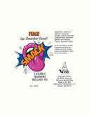 "Smack Peach Warming Massage Oil 2oz with Flavorful Lip Design"