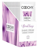 Display of Coochy Shave Cream in Floral Haze fragrance, 15 ml packets, 24 pcs.