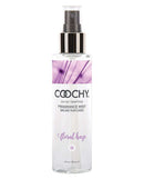 Coochy Body Mist Floral Haze 4 Oz bottle by Classic Erotica, featuring a seductive floral fragrance with notes of rose and jasmine.