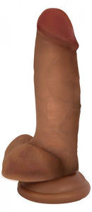 Curve Toys Jock Bareskin 7-Inch Dark Skin Tone Dildo with Balls - Realistic, Durable, and Soft yet Firm Pleasure Toy Crafted from Premium Material