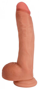Jock Bareskin 9 Inch Vibrating Dildo in Vanilla Light Skin Tone with realistic design and harness compatibility.