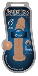 Fleshstixxx 6-Inch Silicone Dildo in packaging - Bendable and Thermo Reactive for realistic pleasure.