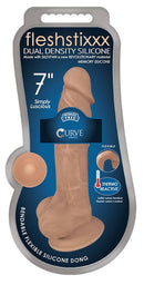 CURVE NOVELTIES Fleshstixxx 7 inches Silicone Dildo with Balls Latte at $29.99