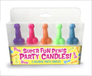 Super Fun Penis Party Candles in colorful packaging, perfect for adding humor to bachelorette parties.