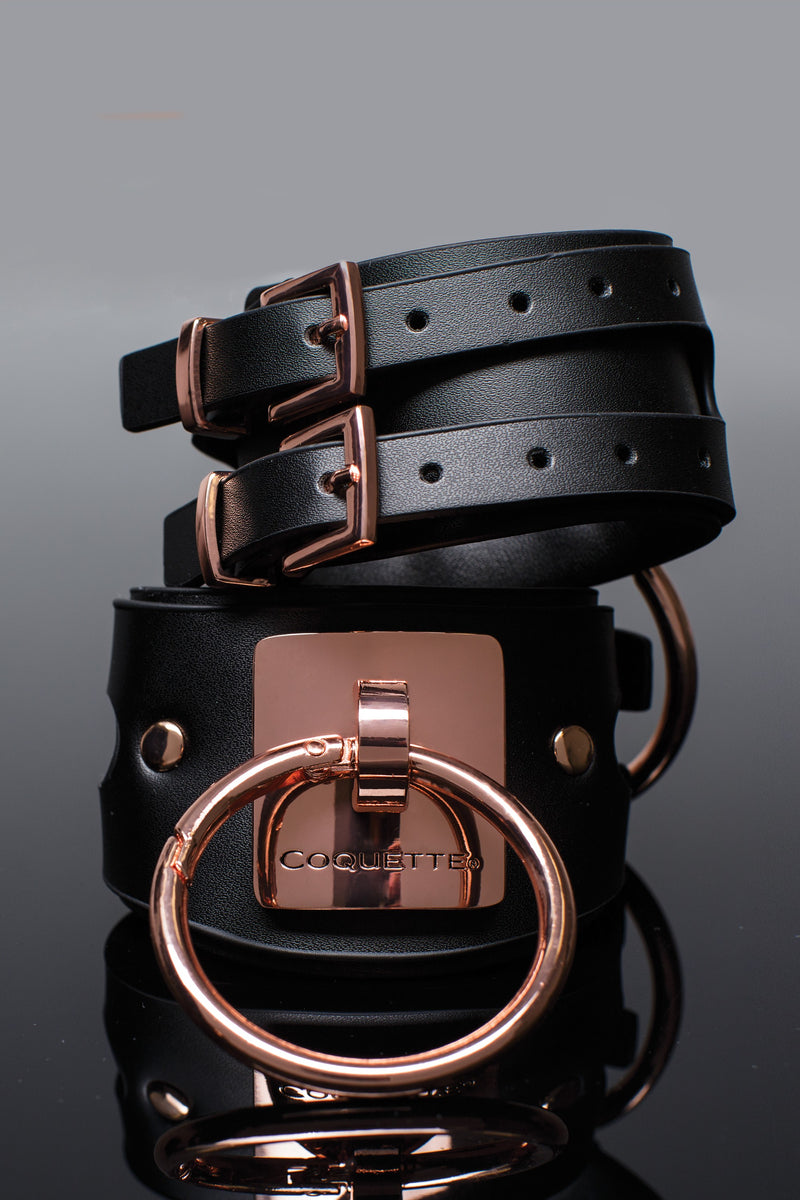 Coquette Lingerie Pleasure Cuffs Black and Rose Gold from Coquette Lingerie at $64.99