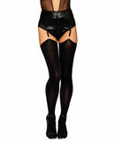 RAW EDGE OPAQUE THIGH HIGH STOCKINGS BLACK O/S-0