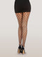 DOUBLE-KNITTED FENCE NET PANTYHOSE BLACK O/S-0