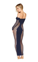 BODYSTOCKING GOWN W/ OPAQUE FRONT & BACK DENIM O/S-0
