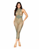 GEOMETRIC BODYSTOCKING SAGE O/S-0