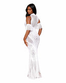 BODYSTOCKING GOWN WHITE O/S-1