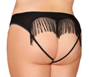 HEART BACK PANTY W/ FRINGE BLACK 1X/2X-0
