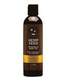 Hemp Seed Massage Oil Beach Daze 8 Oz bottle with tropical scent infused with Coconut and Pineapple.