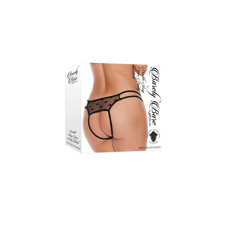 BARELY BARE DOUBLE STRAP OPEN PANTY BLACK O/S-6