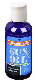 Gun Oil H2O lubricant bottle, 4 oz, water-based, condom safe, designed for smooth performance and long-lasting slickness.