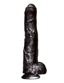 Falcon Big Black Cock Unkut Dildo Icon Brands featuring a realistic design with detailed texture and suction base.
