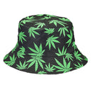 Stay Cool and Stylish with the Black Bucket Hat with Green Leaves