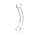 Glas Curved Glass G-Spot Stimulator 7 inches, transparent glass dildo with penis head and rounded base for deep sensations