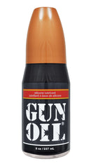 Gun Oil Lubricant 8 Oz Premium Silicone-Based Formula in Black Bottle