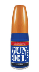 Gun Oil H2O Lubricant 4 oz bottle, water-based, hypoallergenic, condom-safe, smooth performance lubricant.
