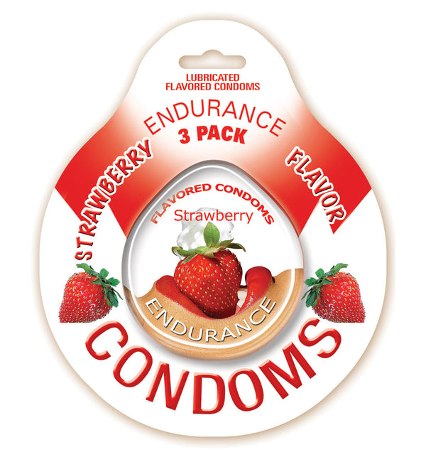 HOTT Products Endurance Lubricated Flavored Condoms Strawberry at $4.99