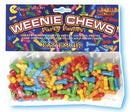 Weenie Chews penis-shaped candy in assorted flavors, 125 colorful pieces perfect for bachelorette parties and adult celebrations.