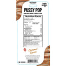 Pussy Pop Caramel Lovers Sucker Lusty Lickers 1.5 Oz nutrition facts label, showcasing caramel flavored hard candy.