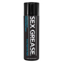 Sex Grease water-based personal lubricant 4.4 fl oz bottle, glycerin and paraben-free, toy and condom safe.