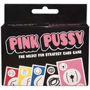 Pink Pussy Card Game box by Kheper Games, featuring colorful cards and bold title, designed for adult strategy parties.