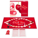 "The Oral Sex Board Game by Kheper Games, featuring a red board, dice, and pieces for couples' intimate adventures."