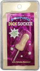 Popping Dick Sucker in packaging, Pina Colada flavor, by Kheper Games with playful design.