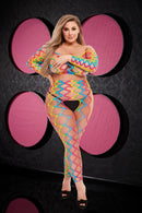 LAPDANCE RAINBOW CROP TOP & PANTS SET Q/S-1